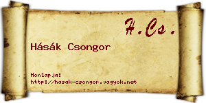 Hásák Csongor névjegykártya